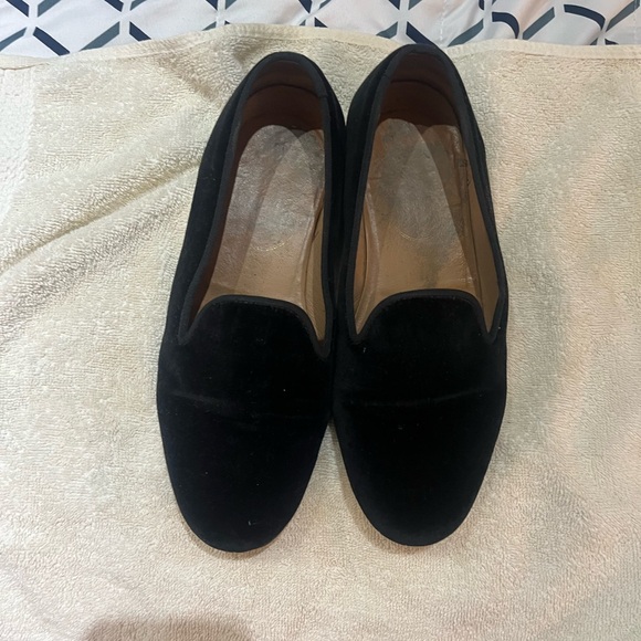 stubbs and wooton black velvet slippers - Picture 2 of 3